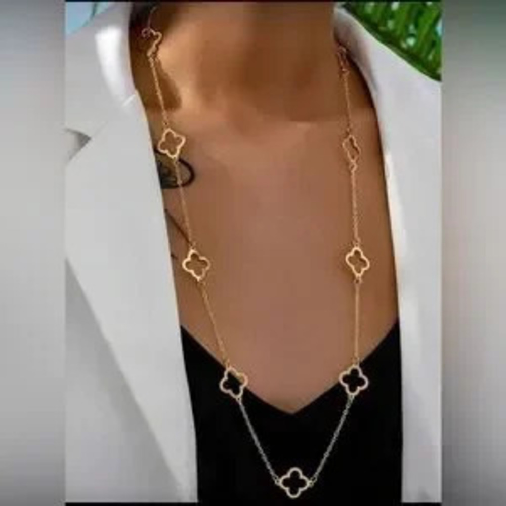 Gold Clover Charm Necklace